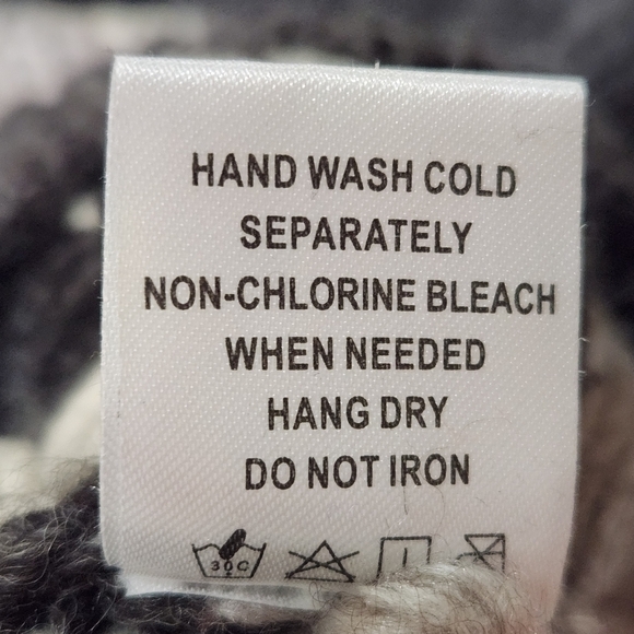 Sadie & Sage Nordic Sweater – Charcoal, Light Gray & White ,Womens Large - Picture 4 of 6